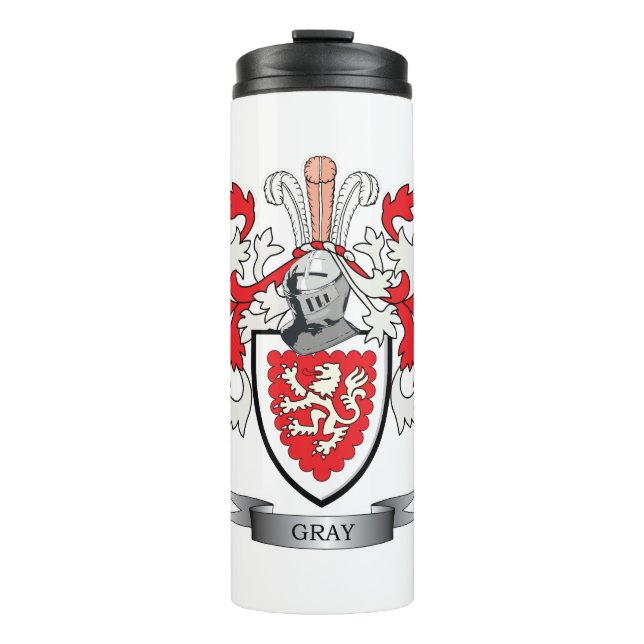 Gray Family Crest Coat of Arms Thermal Tumbler (Front)