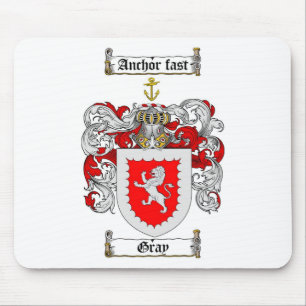 GRAY FAMILY CREST - GRAY COAT OF ARMS MOUSE PAD