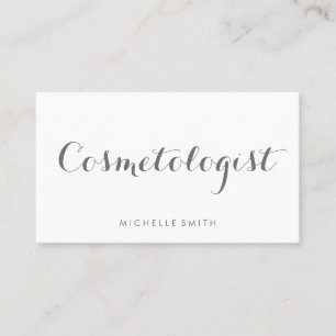 Gray Fancy Font Minimalist Business Card