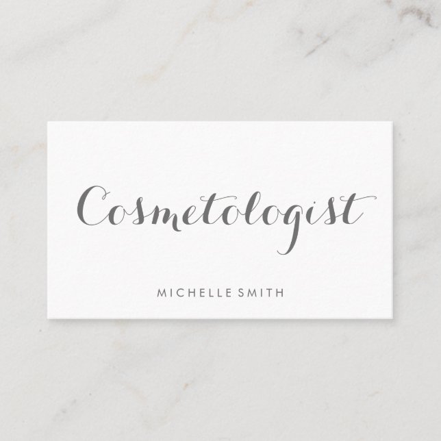 Gray Fancy Font Minimalist Business Card (Front)