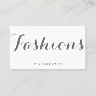Gray Fancy Font Minimalist Business Card