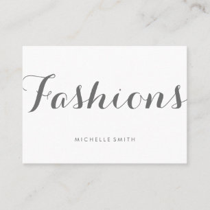 Gray Fancy Font Minimalist Business Card