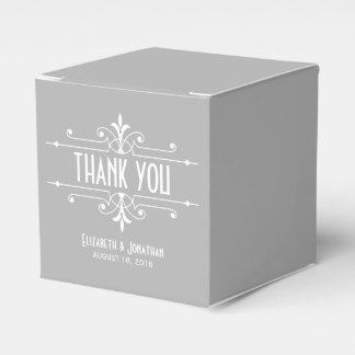 Gray Fancy Ornamental Favor Boxes