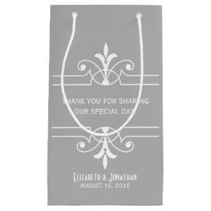 Gray Fancy Ornamental Gift Bag