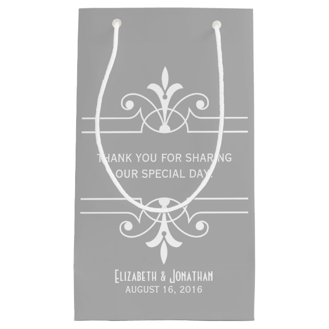 Gray Fancy Ornamental Gift Bag (Front)