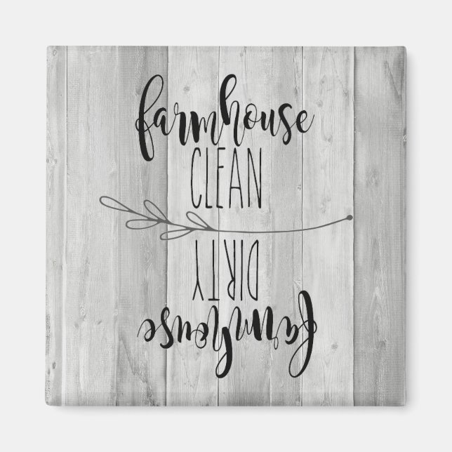 Gray Farmhouse Clean/Dirty Dishwasher Magnet (Front)