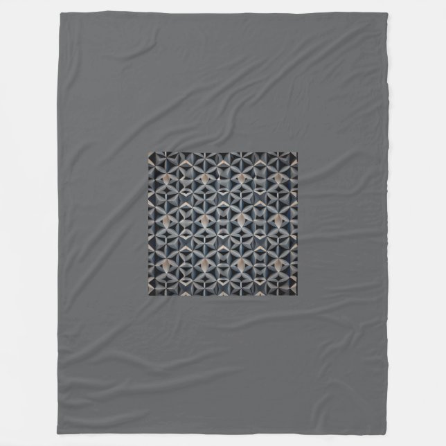 Gray Fashion Fleece Blanket, Large  (Front)