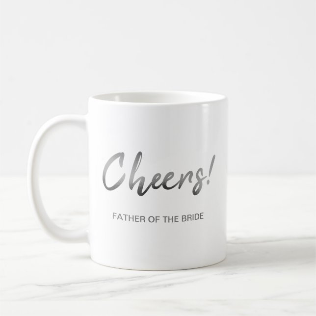Gray Father Of The bride Cheers Wedding Coffee Mug (Left)