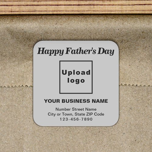 Gray Fathers Day Business Square Sticker