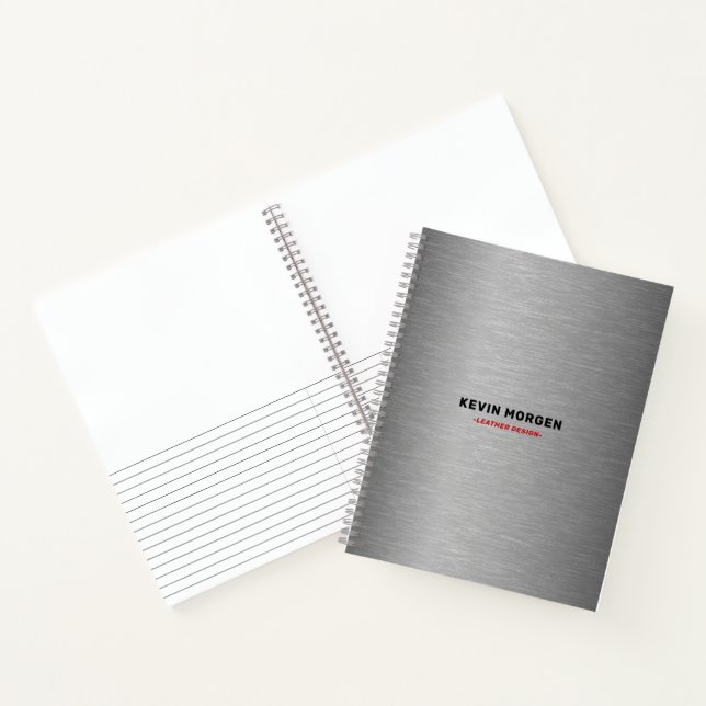 Gray faux brushed steel texture notebook (Inside)