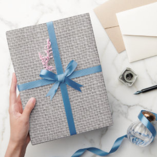 Gray faux burlap Country wrapping paper