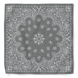 Gray Faux Denim Framed Kaleidoscope Bandana