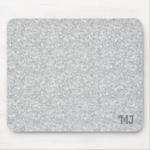 Gray faux glitter background cloth placemat servin mouse pad