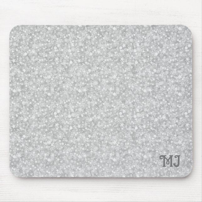 Gray faux glitter background cloth placemat servin mouse pad (Front)
