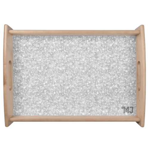 Gray faux glitter background cloth placemat serving tray