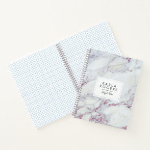 Gray Faux Glitter Pink Accents Notebook