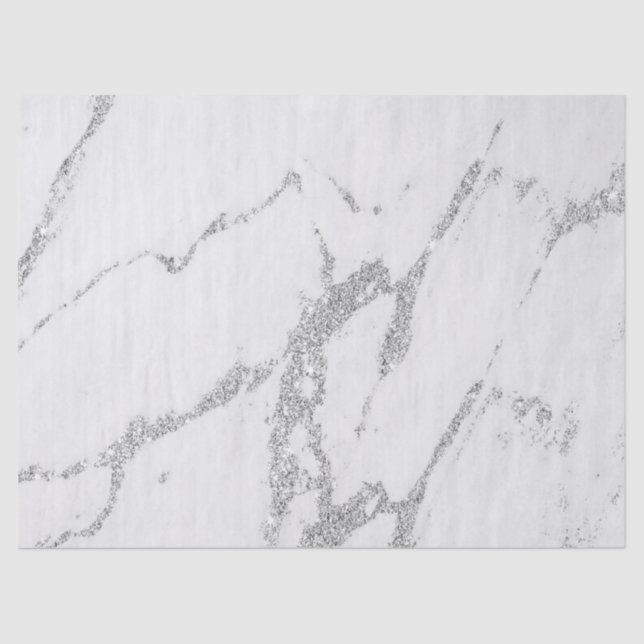 Gray faux glitter silver glitter accent tissue paper (Front)