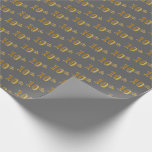 [ Thumbnail: Gray, Faux Gold 10th (Tenth) Event Wrapping Paper ]