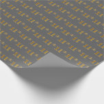 [ Thumbnail: Gray, Faux Gold 11th (Eleventh) Event Wrapping Paper ]