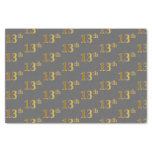 [ Thumbnail: Gray, Faux Gold 13th (Thirteenth) Event Tissue Paper ]
