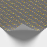 [ Thumbnail: Gray, Faux Gold 13th (Thirteenth) Event Wrapping Paper ]