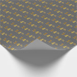 [ Thumbnail: Gray, Faux Gold 14th (Fourteenth) Event Wrapping Paper ]