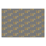 [ Thumbnail: Gray, Faux Gold 16th (Sixteenth) Event Tissue Paper ]