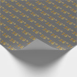 [ Thumbnail: Gray, Faux Gold 16th (Sixteenth) Event Wrapping Paper ]