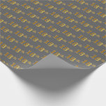 [ Thumbnail: Gray, Faux Gold 18th (Eighteenth) Event Wrapping Paper ]