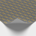 [ Thumbnail: Gray, Faux Gold 20th (Twentieth) Event Wrapping Paper ]