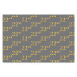 [ Thumbnail: Gray, Faux Gold 22nd (Twenty-Second) Event Tissue Paper ]