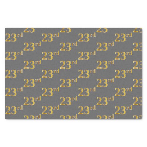 Gray Faux Gold 23rd Twenty_Third Event Tissue Paper