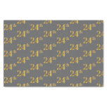 [ Thumbnail: Gray, Faux Gold 24th (Twenty-Fourth) Event Tissue Paper ]