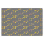 [ Thumbnail: Gray, Faux Gold 25th (Twenty-Fifth) Event Tissue Paper ]
