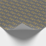 [ Thumbnail: Gray, Faux Gold 25th (Twenty-Fifth) Event Wrapping Paper ]