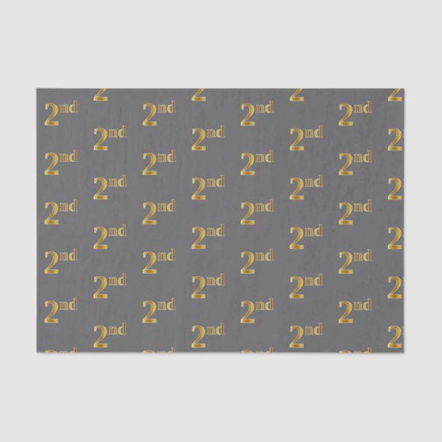 Gray, Faux Gold 2nd (Second) Event Tissue Paper (Front)
