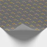 [ Thumbnail: Gray, Faux Gold 2nd (Second) Event Wrapping Paper ]