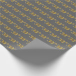[ Thumbnail: Gray, Faux Gold 30th (Thirtieth) Event Wrapping Paper ]