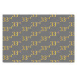 [ Thumbnail: Gray, Faux Gold 33rd (Thirty-Third) Event Tissue Paper ]