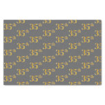 [ Thumbnail: Gray, Faux Gold 35th (Thirty-Fifth) Event Tissue Paper ]