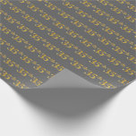 [ Thumbnail: Gray, Faux Gold 35th (Thirty-Fifth) Event Wrapping Paper ]