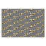 [ Thumbnail: Gray, Faux Gold 37th (Thirty-Seventh) Event Tissue Paper ]