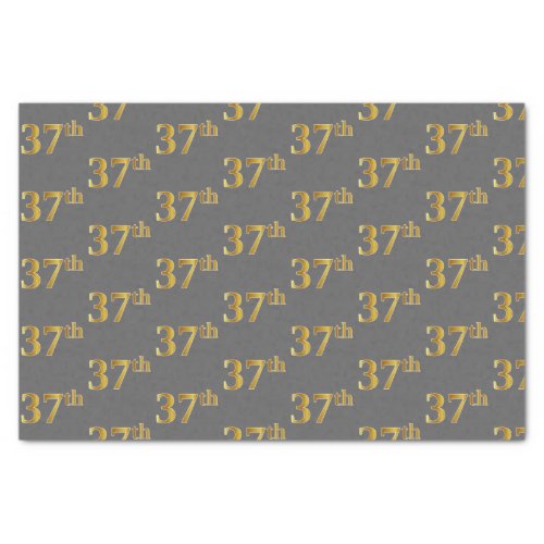 Gray Faux Gold 37th Thirty_Seventh Event Tissue Paper