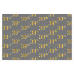 [ Thumbnail: Gray, Faux Gold 39th (Thirty-Ninth) Event Tissue Paper ]