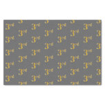 [ Thumbnail: Gray, Faux Gold 3rd (Third) Event Tissue Paper ]