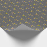 [ Thumbnail: Gray, Faux Gold 3rd (Third) Event Wrapping Paper ]