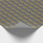 [ Thumbnail: Gray, Faux Gold 40th (Fortieth) Event Wrapping Paper ]