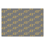 [ Thumbnail: Gray, Faux Gold 43rd (Forty-Third) Event Tissue Paper ]