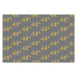 [ Thumbnail: Gray, Faux Gold 44th (Forty-Fourth) Event Tissue Paper ]