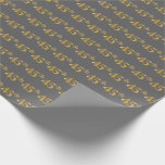 [ Thumbnail: Gray, Faux Gold 45th (Forty-Fifth) Event Wrapping Paper ]